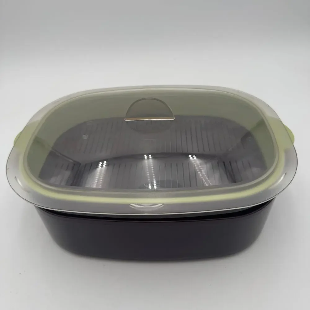 Tupperware 6pc Oval Microwave Stack Cooker micro steamer ~BERRY purple ~green